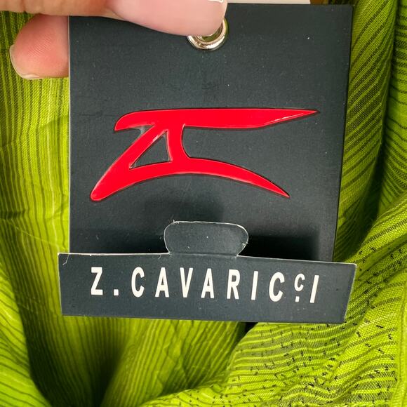 NWT Z. Cavaricci Green Striped 100% Cotton Button-Up Shirt Long Sleeve NEW M - Picture 5 of 5